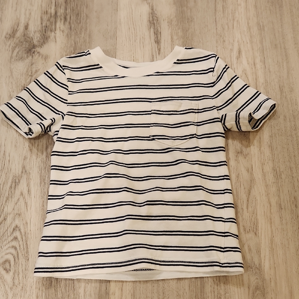 Carter's Navy and White Striped Short Sleeve Tee 4T